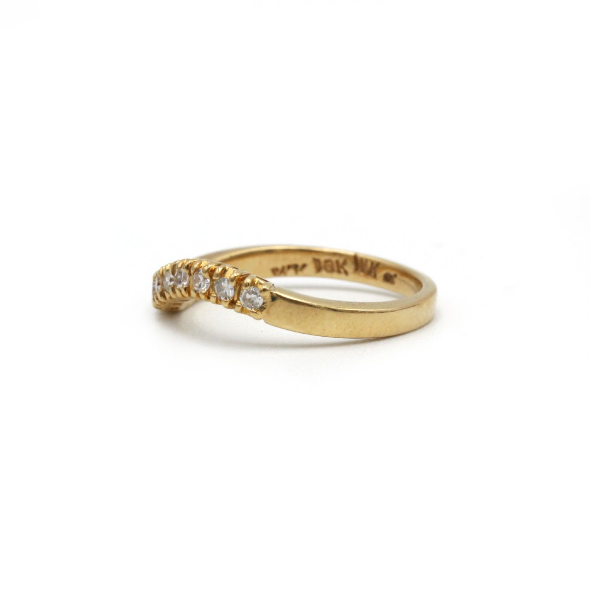 Half Wedding Ring - Yellow Gold And Diamonds-photo-3