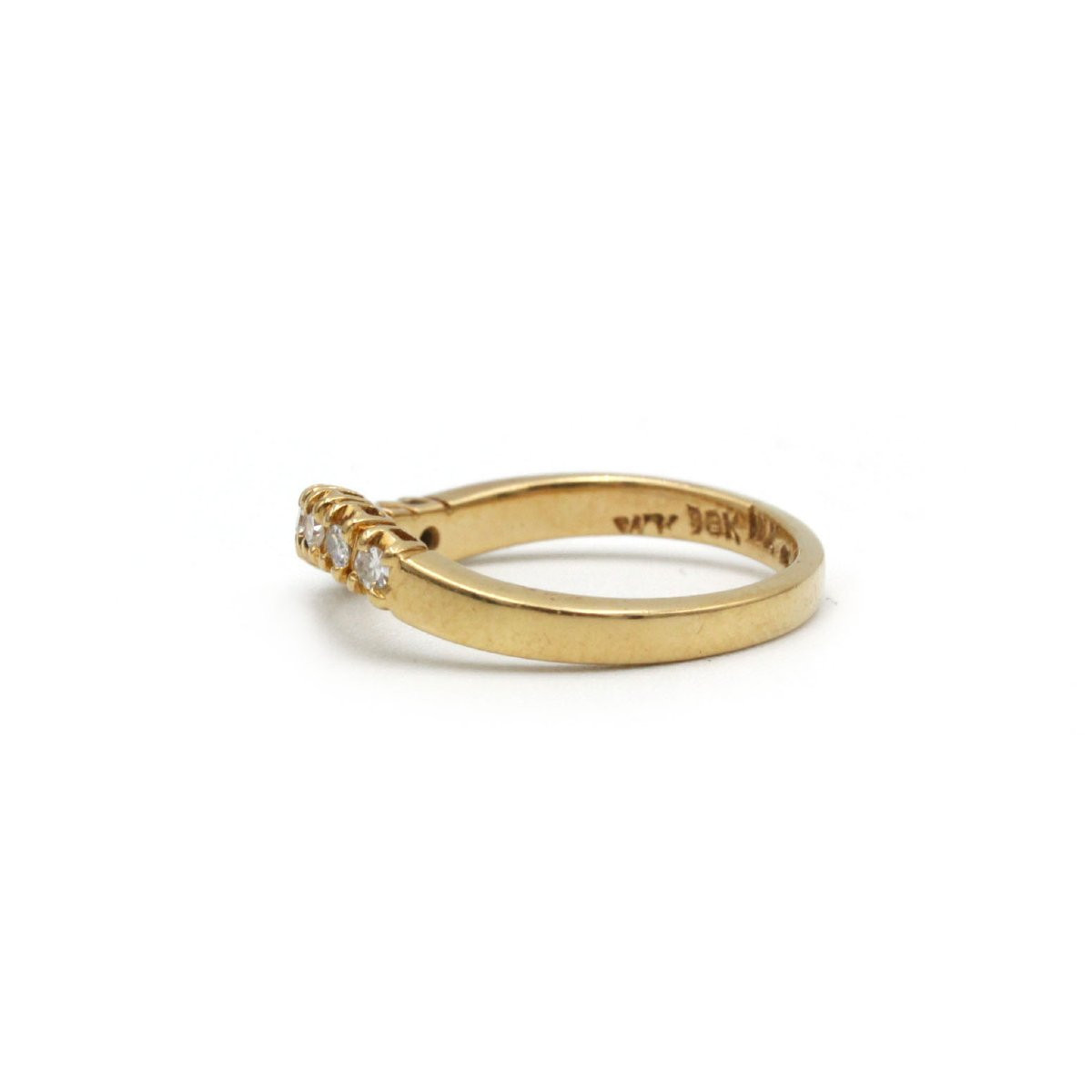 Half Wedding Ring - Yellow Gold And Diamonds-photo-2