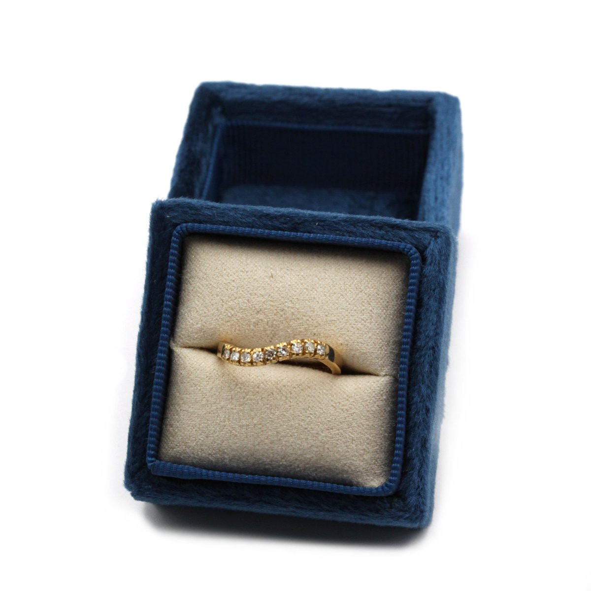 Half Wedding Ring - Yellow Gold And Diamonds-photo-3
