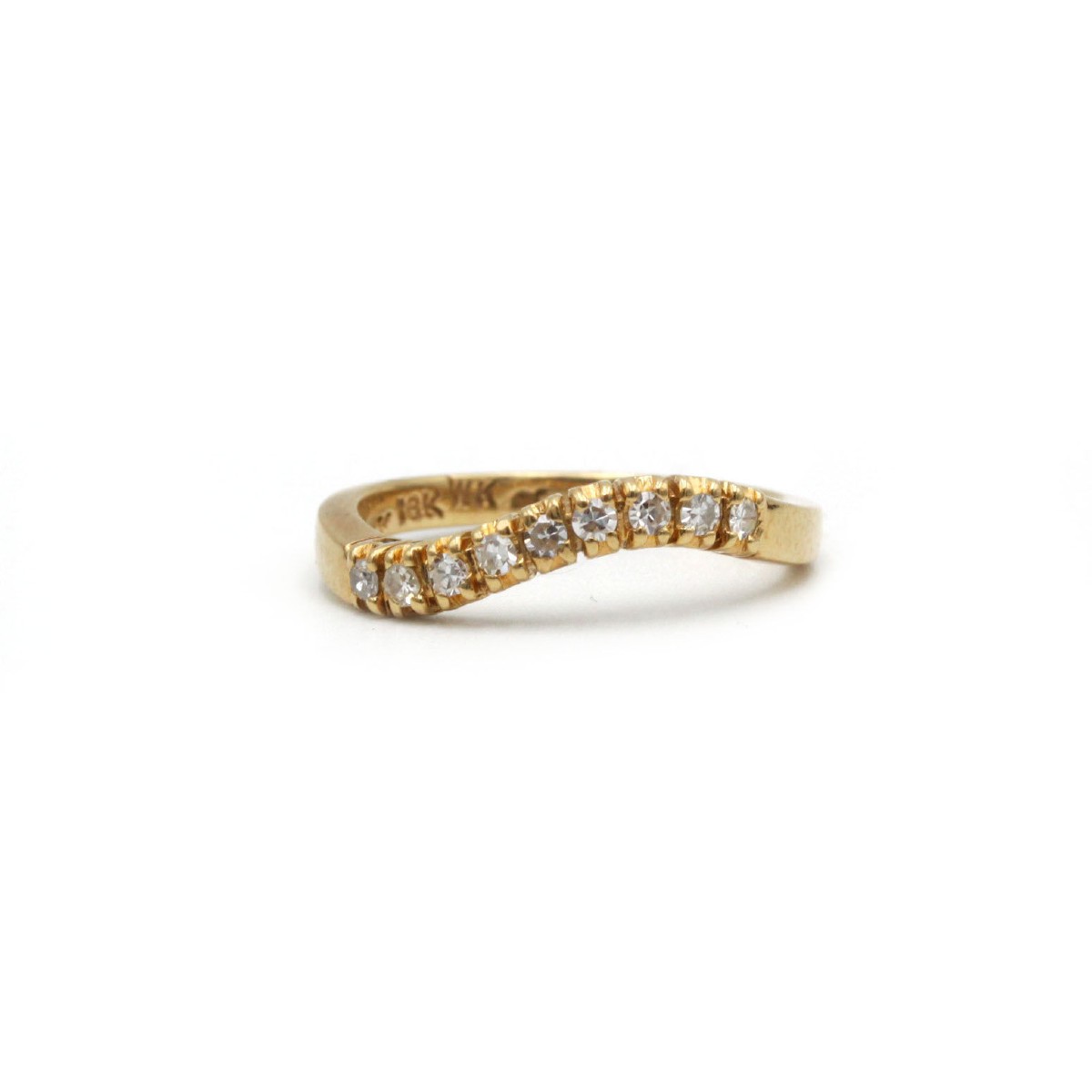 Half Wedding Ring - Yellow Gold And Diamonds