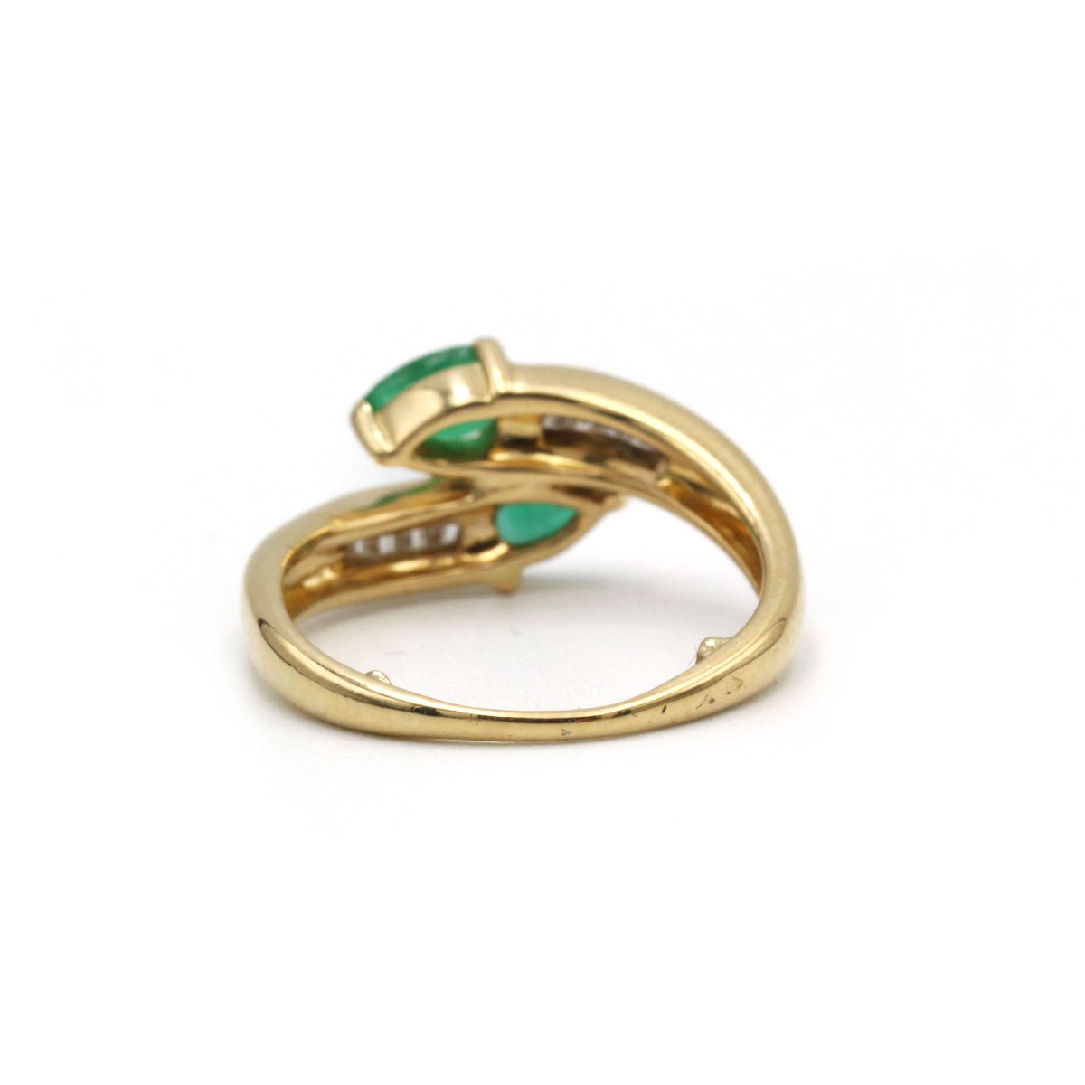 Bague Toi et Moi - Or jaune, émeraudes et diamants-photo-3