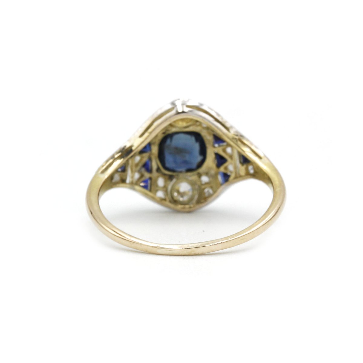 Bague art deco - 1910 - 1930 - Or, saphirs et diamants-photo-2
