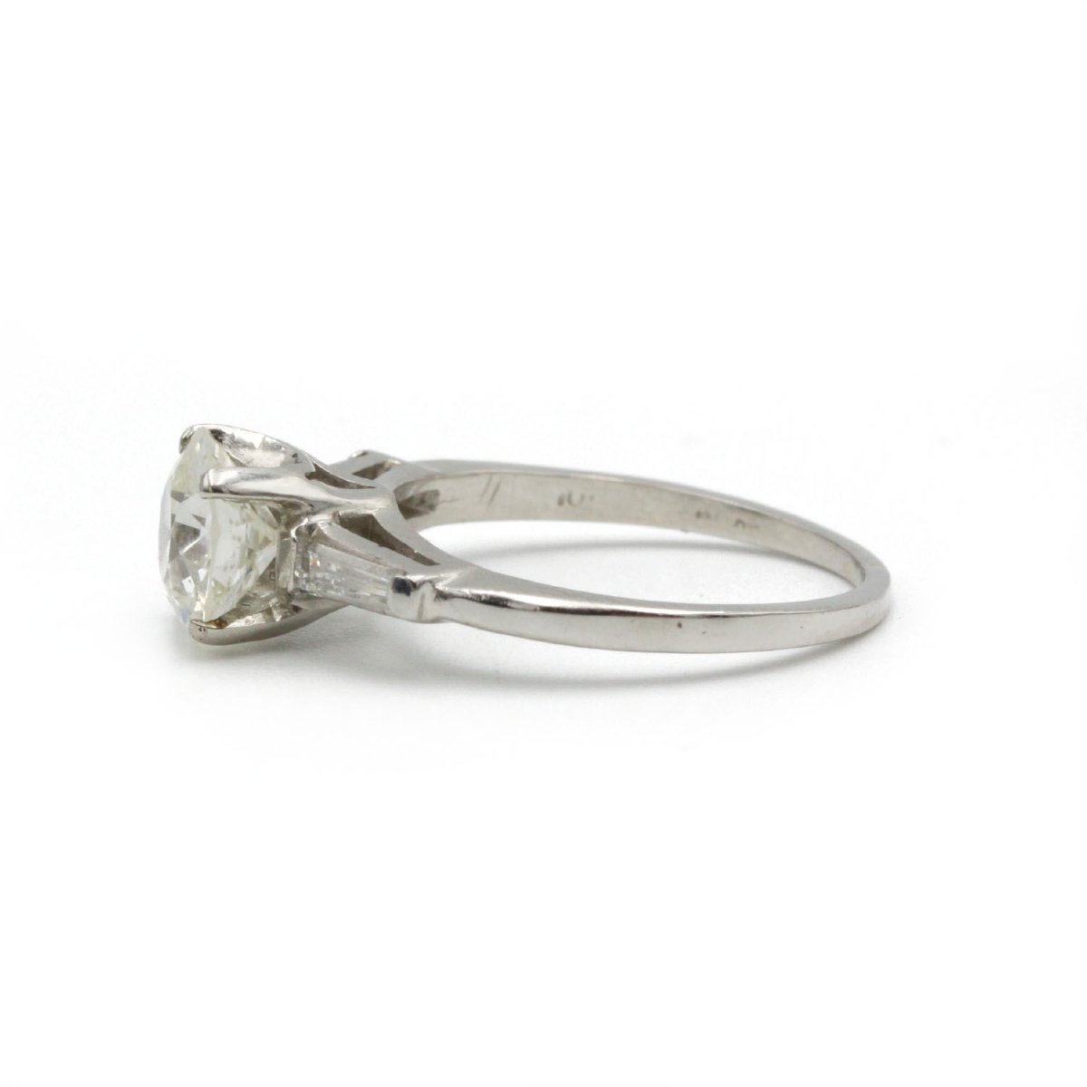 Solitaire - Platine et diamants-photo-1