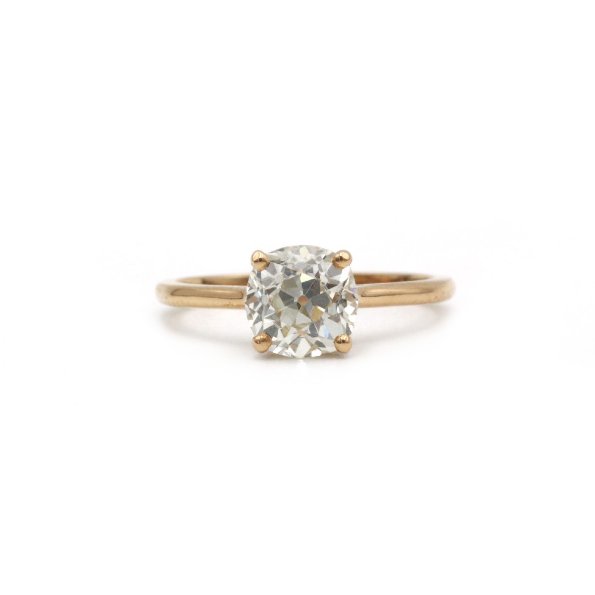 Solitaire - Or rose et diamant 1.62 carat