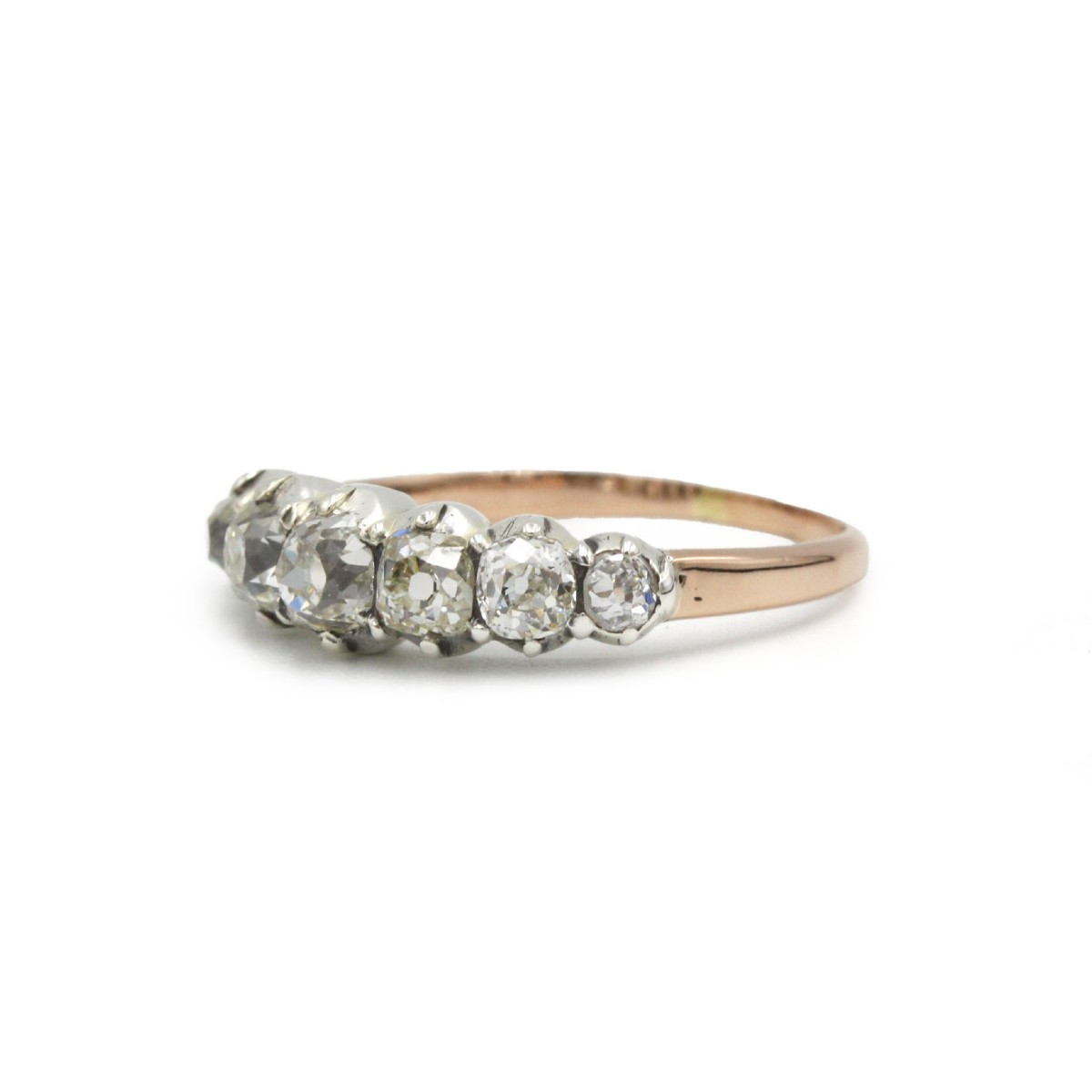 19th Century Garter Ring In 750 Yellow Gold With Old-cut Diamonds-photo-3
