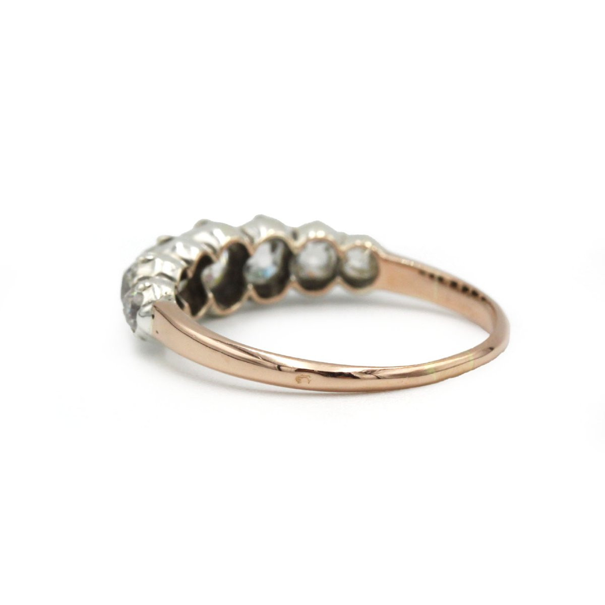19th Century Garter Ring In 750 Yellow Gold With Old-cut Diamonds-photo-2