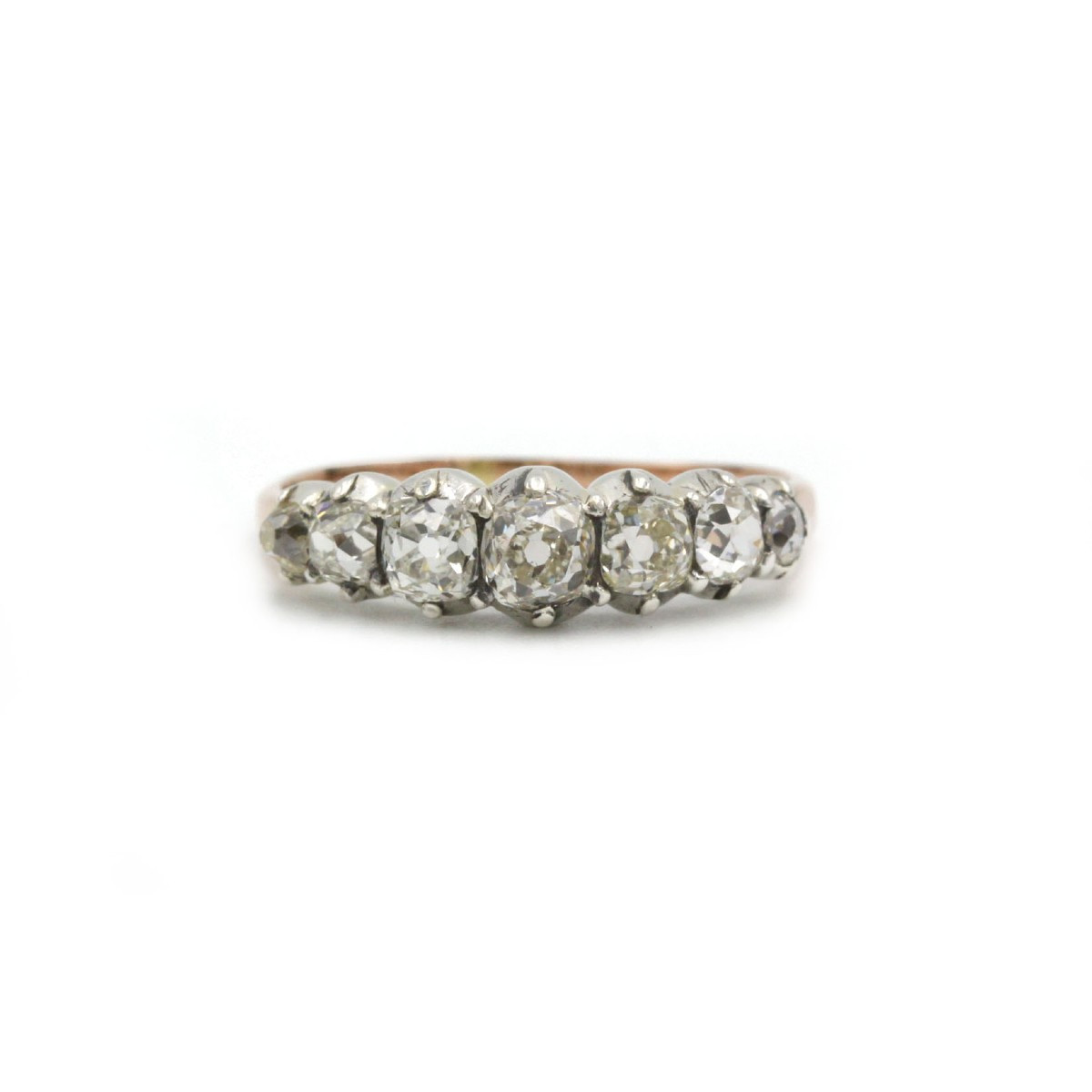 19th Century Garter Ring In 750 Yellow Gold With Old-cut Diamonds