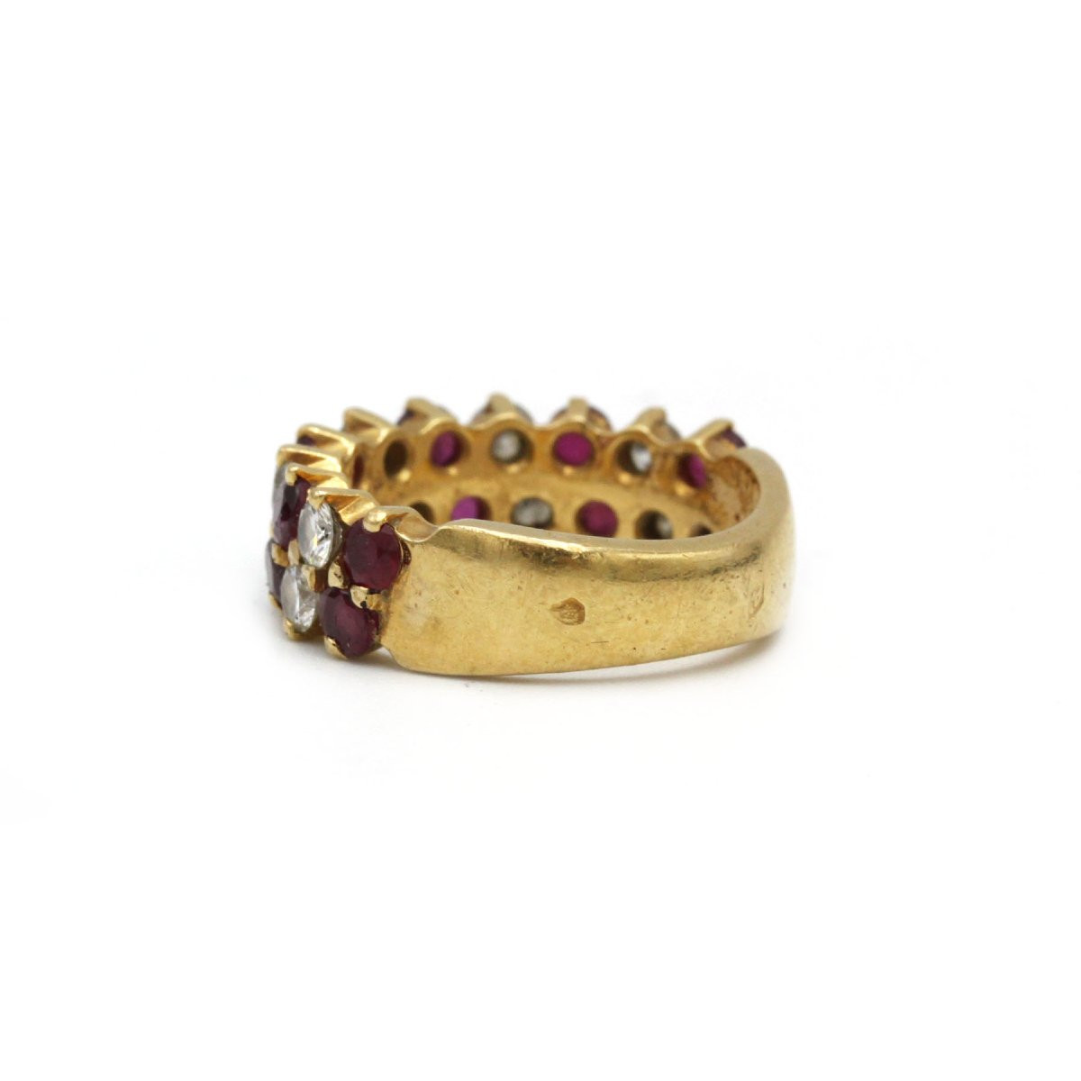 Ring - 750 Yellow Gold - Diamonds And Rubies-photo-4