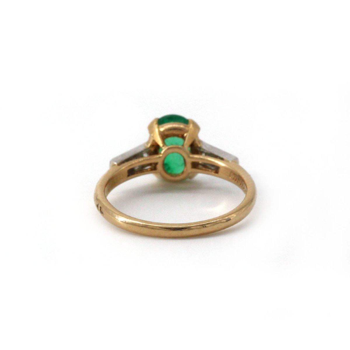 Bague Cartier or jaune 750,  diamants et émeraude colombienne 0.83 carats certificat LFG-photo-1