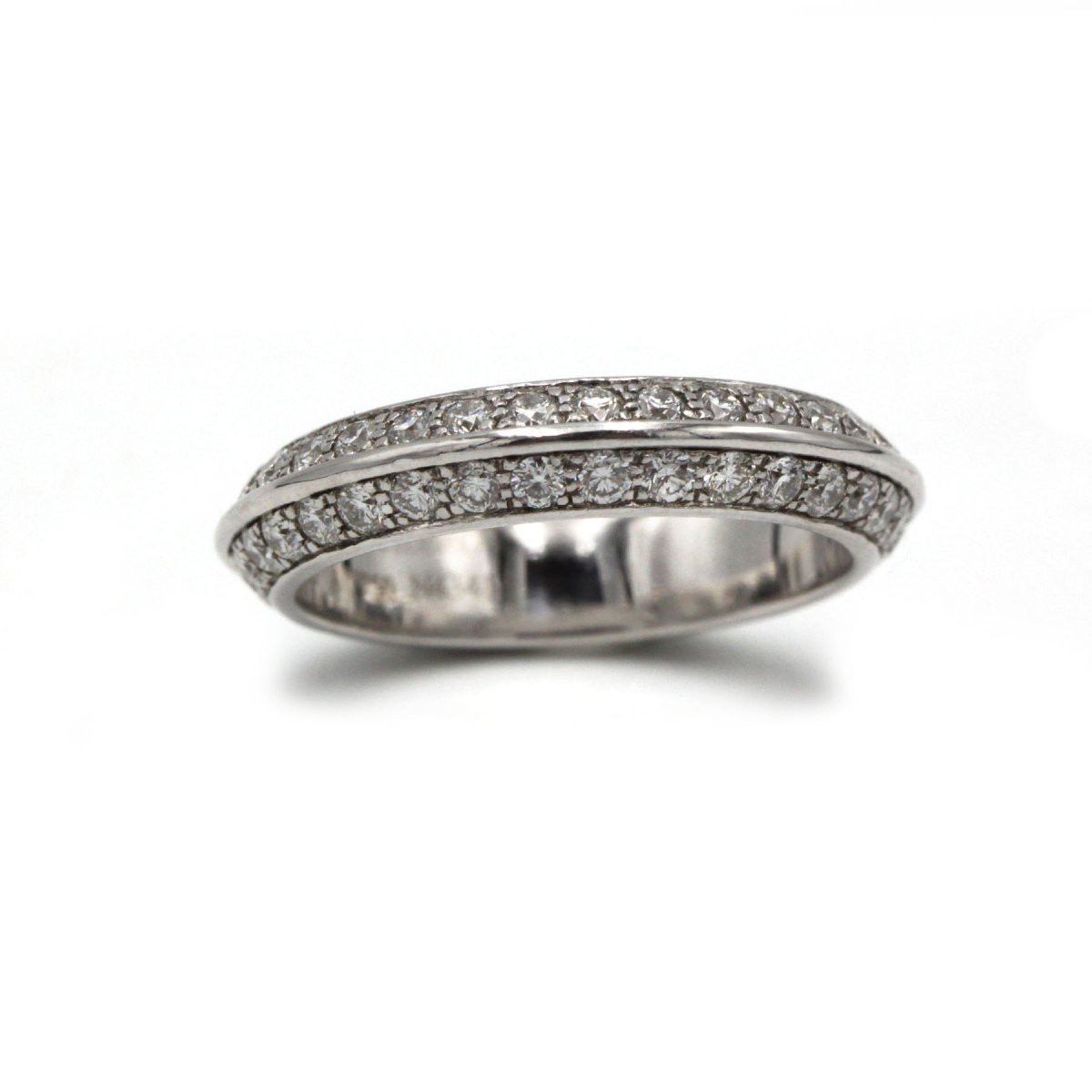 Double alliance diamants Boucheron signé numéroté or blanc 750-photo-1
