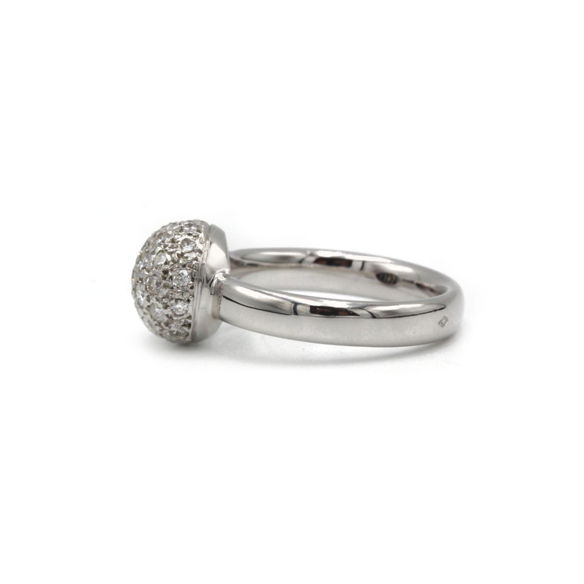 Bague or blanc 750 boule à facette diamants-photo-3