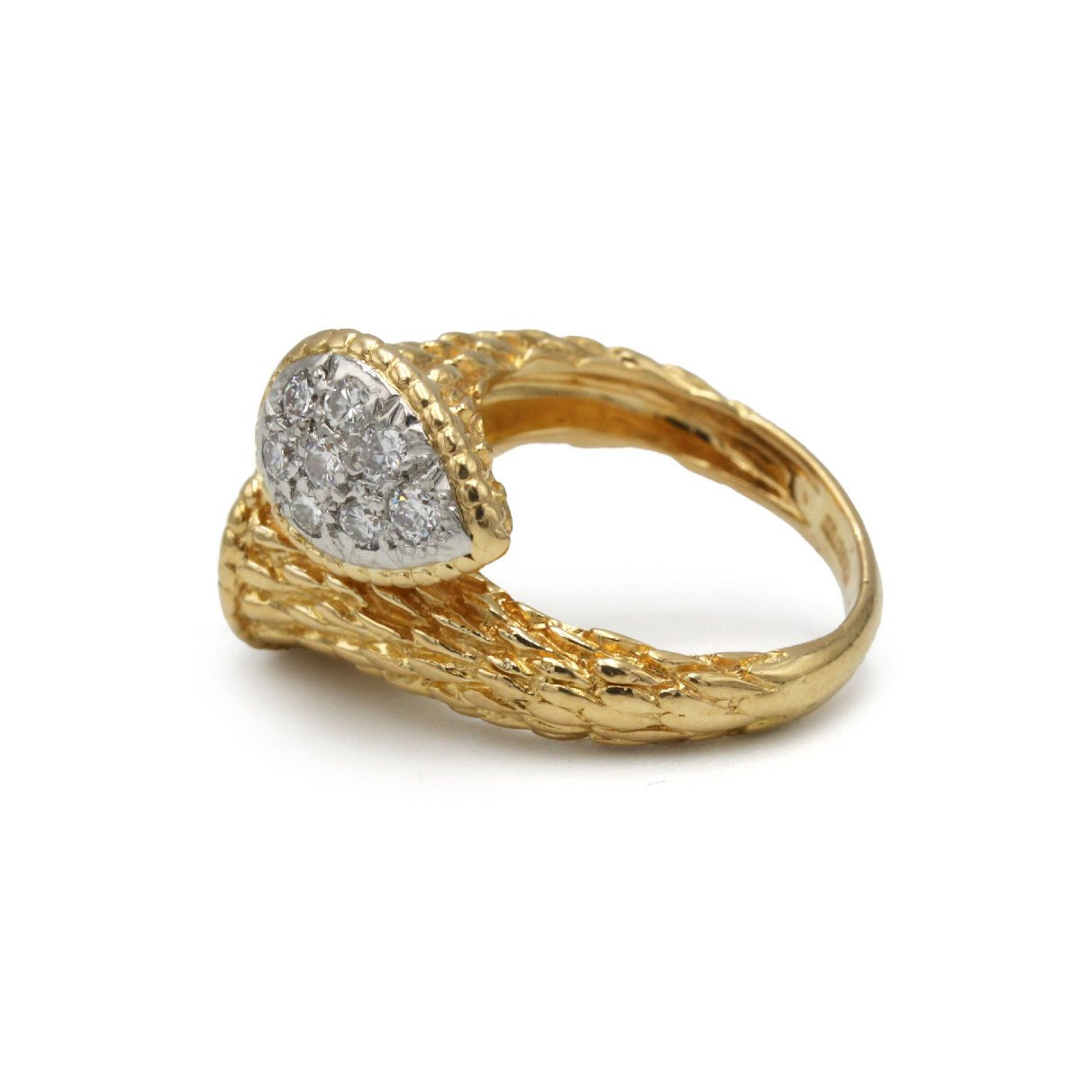 Boucheron Ring, Serpent Bohème, 1970s, 18k Yellow Gold, Platinum And Diamonds-photo-3