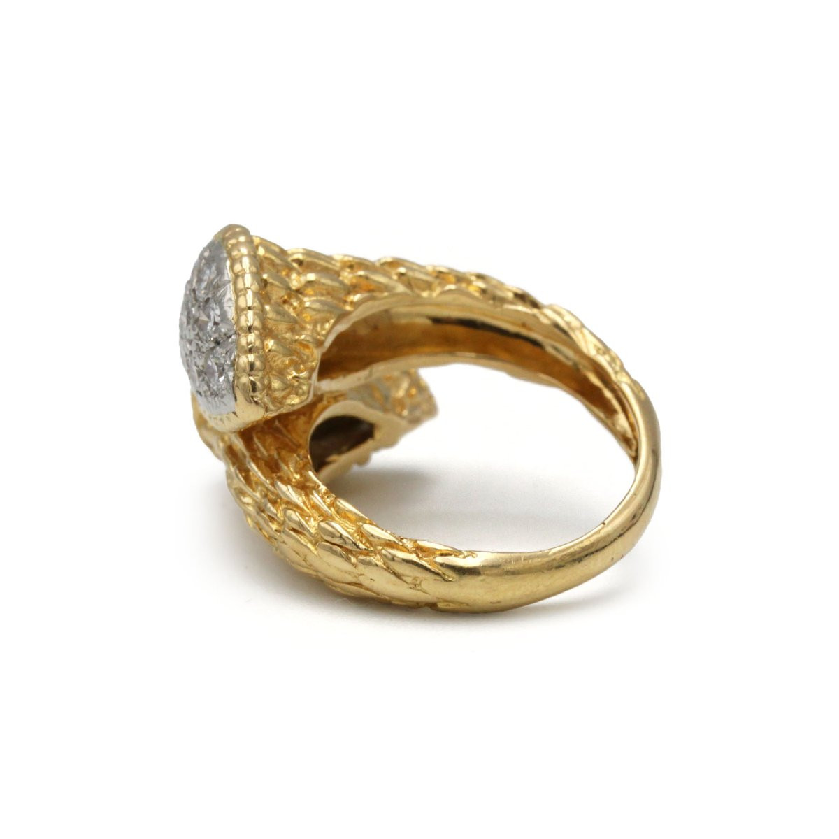 Boucheron Ring, Serpent Bohème, 1970s, 18k Yellow Gold, Platinum And Diamonds-photo-4
