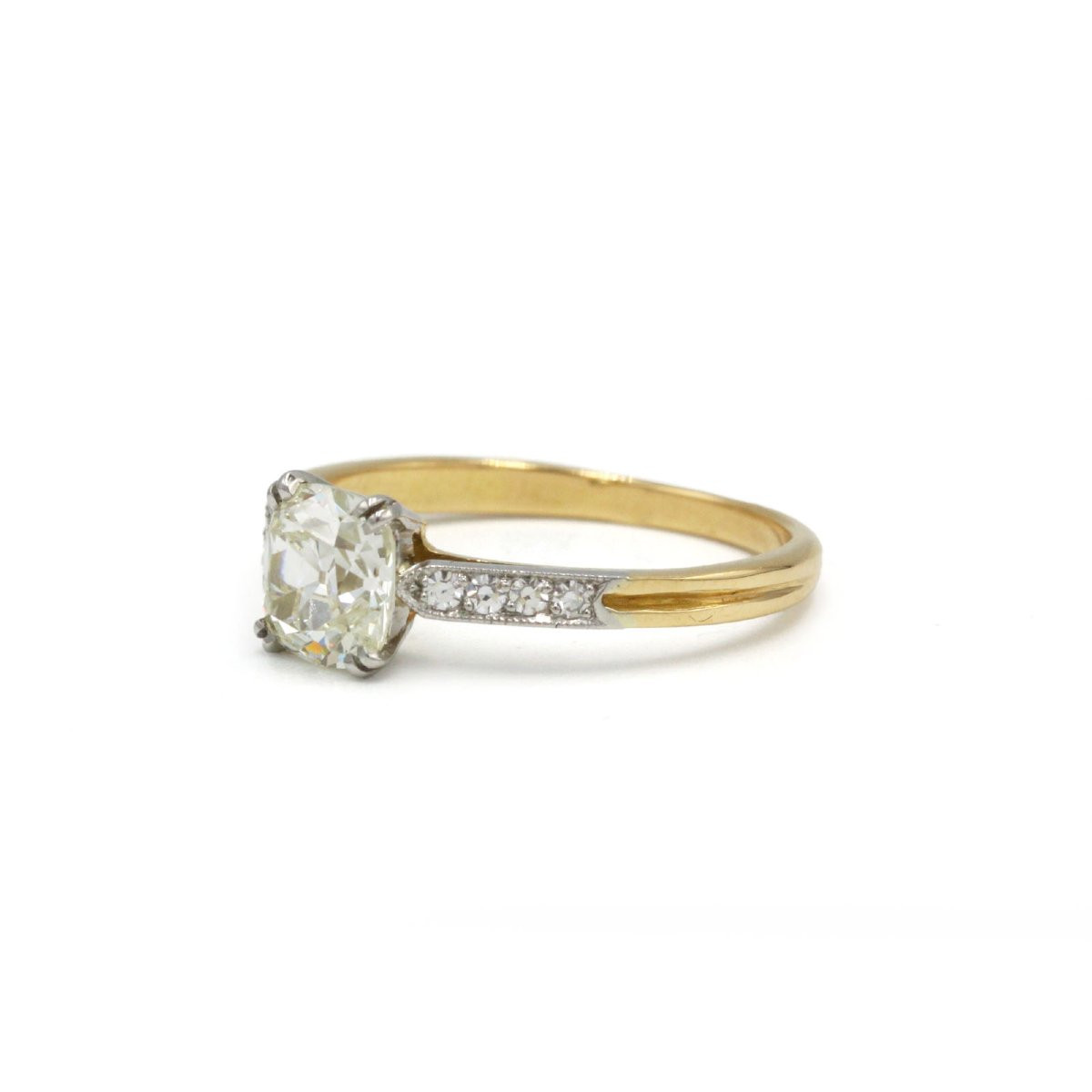 Antique Art Deco Solitaire Ring, 18k Gold, 1.03 Carat Diamond-photo-3