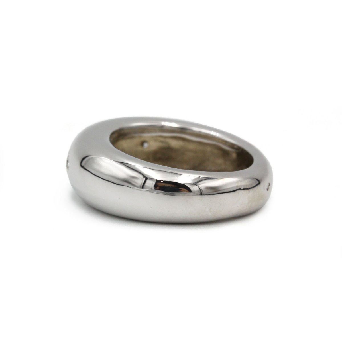 White Gold (750) Band Ring From The 1980s, With Diamonds-photo-1