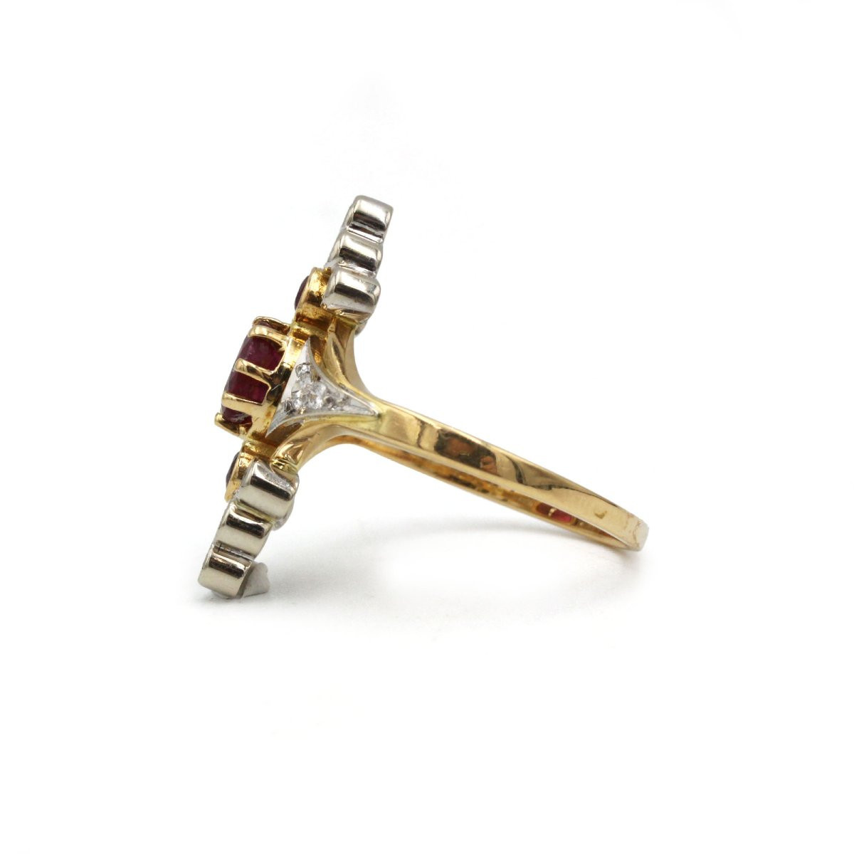 750 Gold Ring With Diamonds And Rubies-photo-4