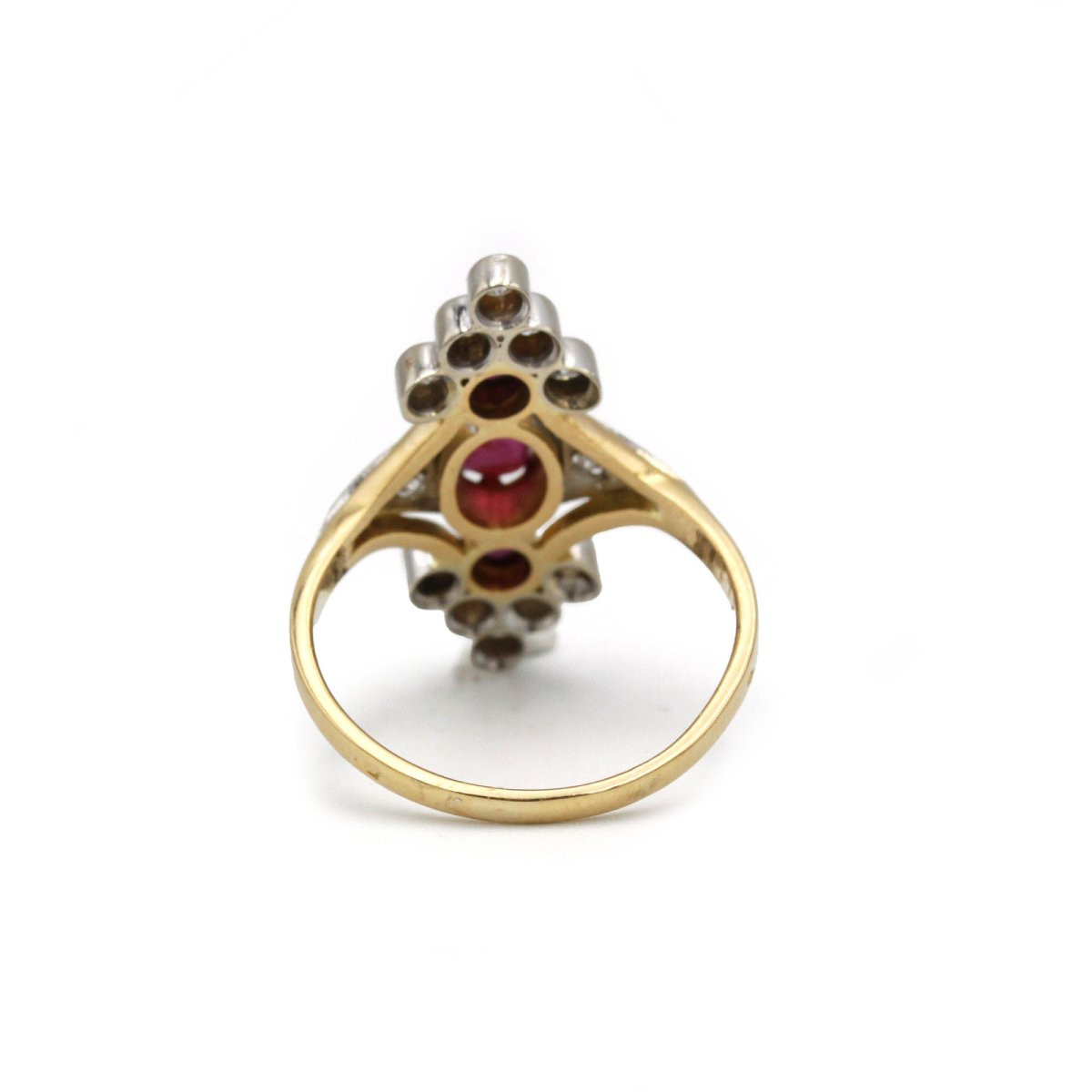 750 Gold Ring With Diamonds And Rubies-photo-2