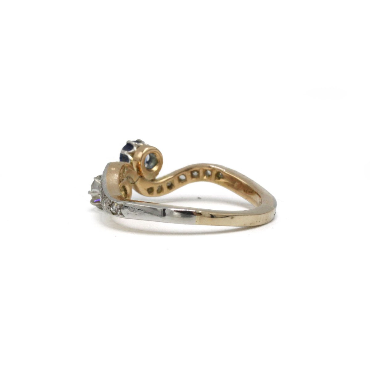Bague toi et moi or 750 diamants et saphir-photo-1