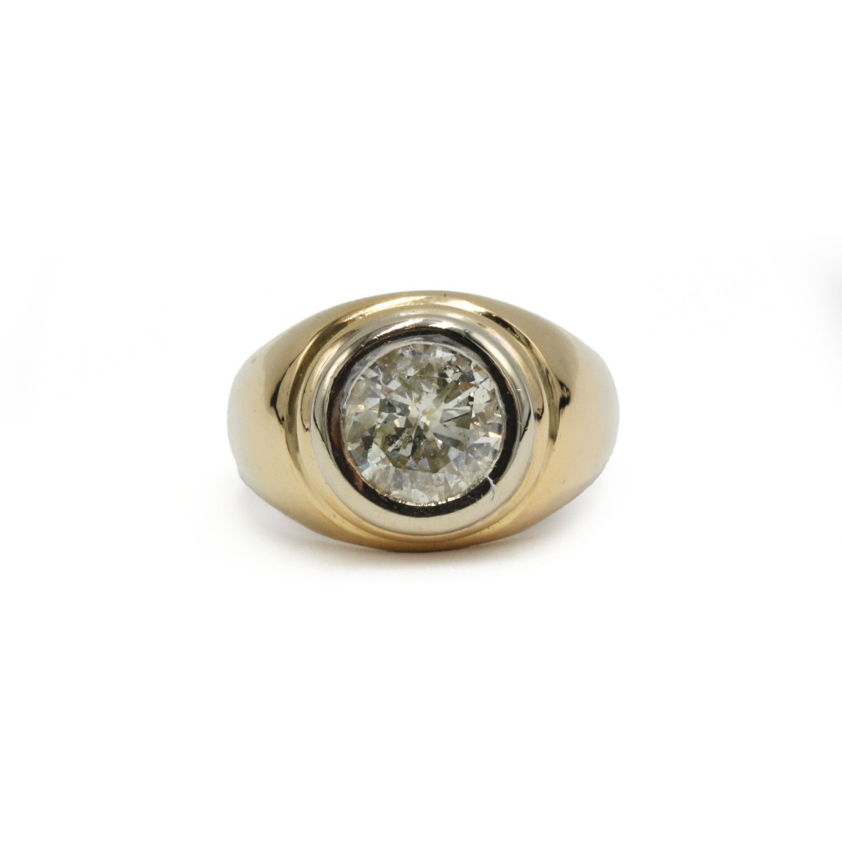 Bague en or jaune 750 et diamant 2,50 carats