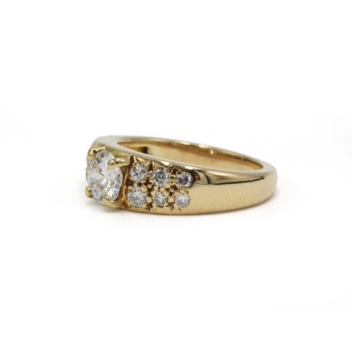 Bague en or jaune 750 et diamants-photo-4
