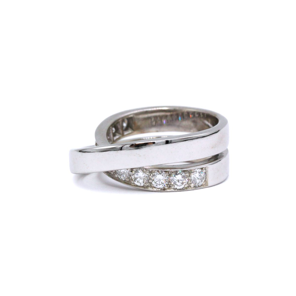 Bague Cartier "Nouvelle Vague" en or blanc 750 et diamants 1 carats-photo-3