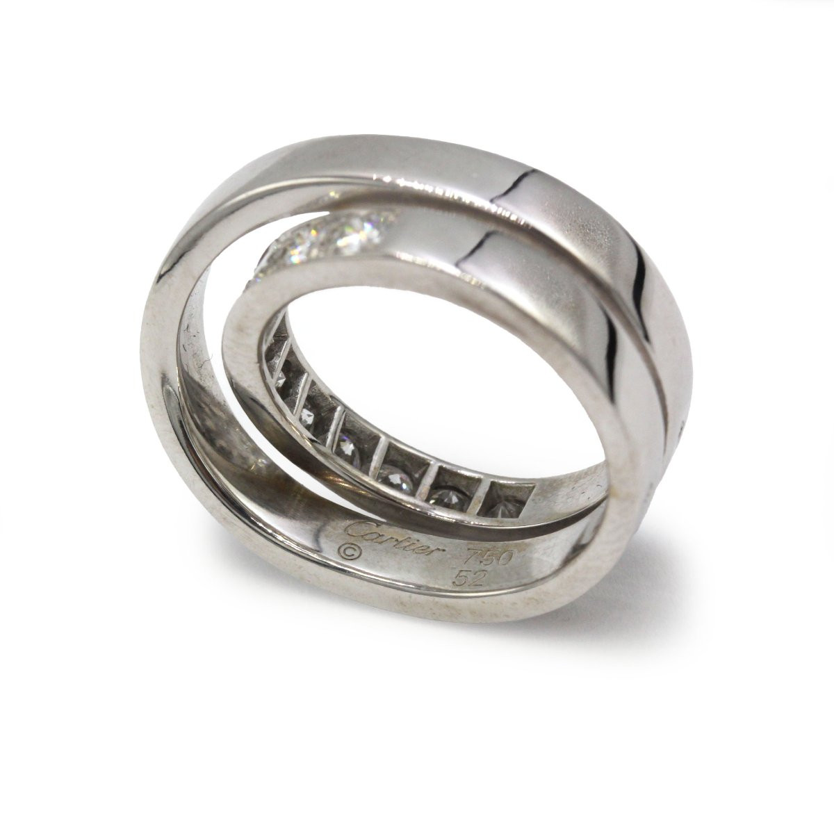 Bague Cartier "Nouvelle Vague" en or blanc 750 et diamants 1 carats-photo-2