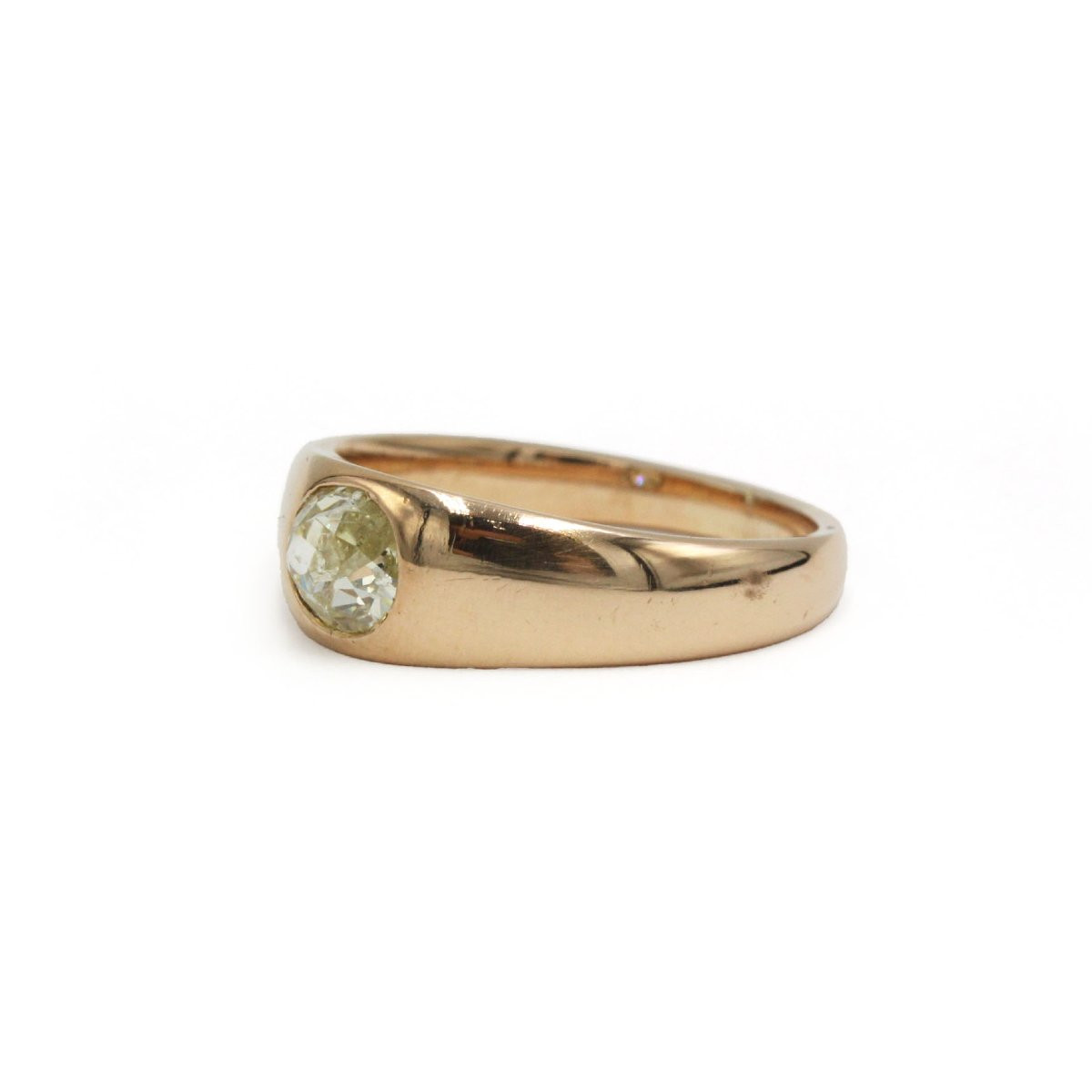 Ring In Yellow Gold 750 And Old-cut Diamond Approx. 0.80 Carats-photo-2