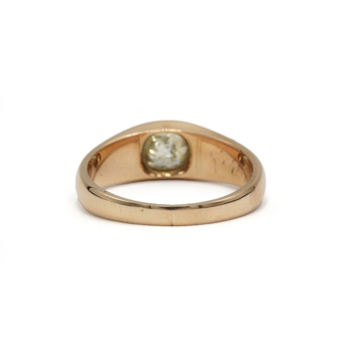 Ring In Yellow Gold 750 And Old-cut Diamond Approx. 0.80 Carats-photo-2