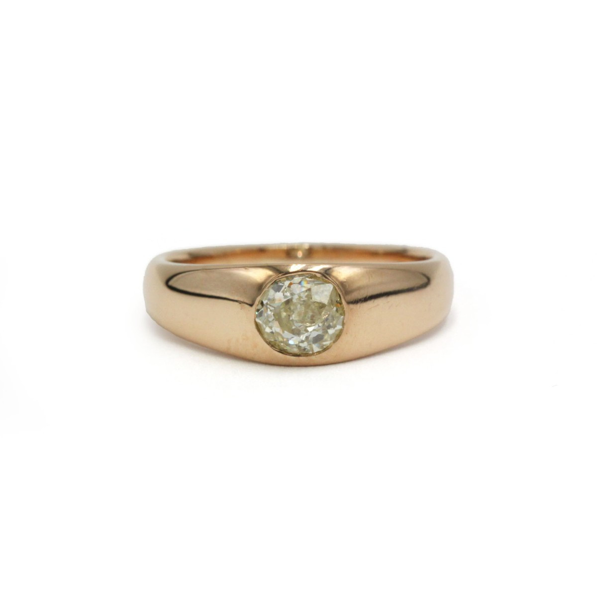 Ring In Yellow Gold 750 And Old-cut Diamond Approx. 0.80 Carats