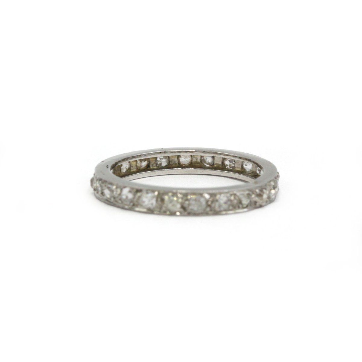 Antique-cut Diamond Wedding Band In Platinum-photo-2