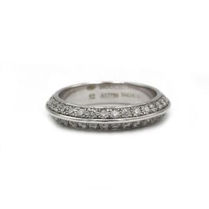 Double Diamond Wedding Band Boucheron Signed Numbered 750 White Gold