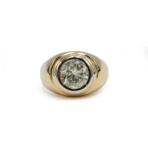 Bague en or jaune 750 et diamant 2,50 carats