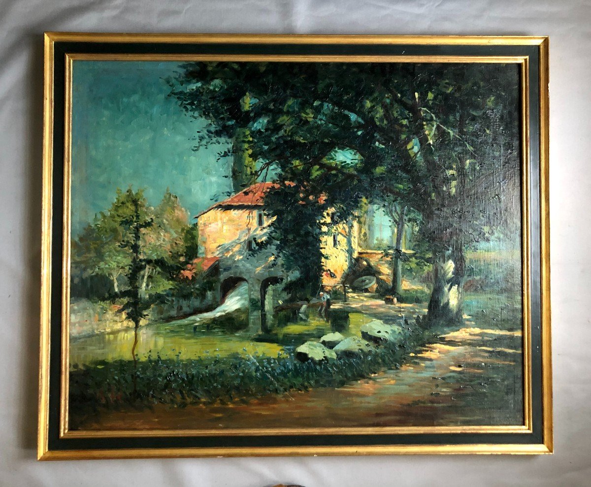 George Charles Aid, The Mill, Large Format Oil On Canvas-photo-2