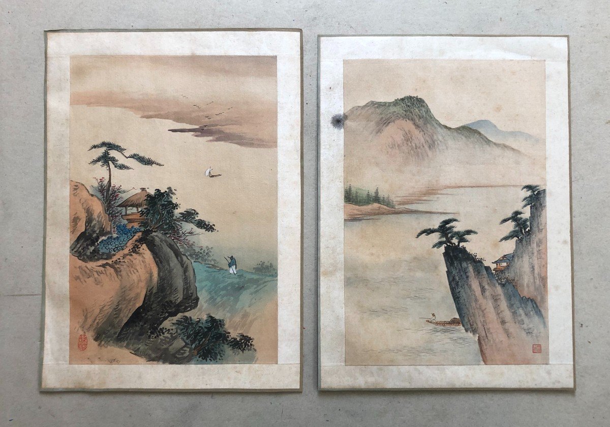 Two Watercolors On Silk, China, Early 20th Century