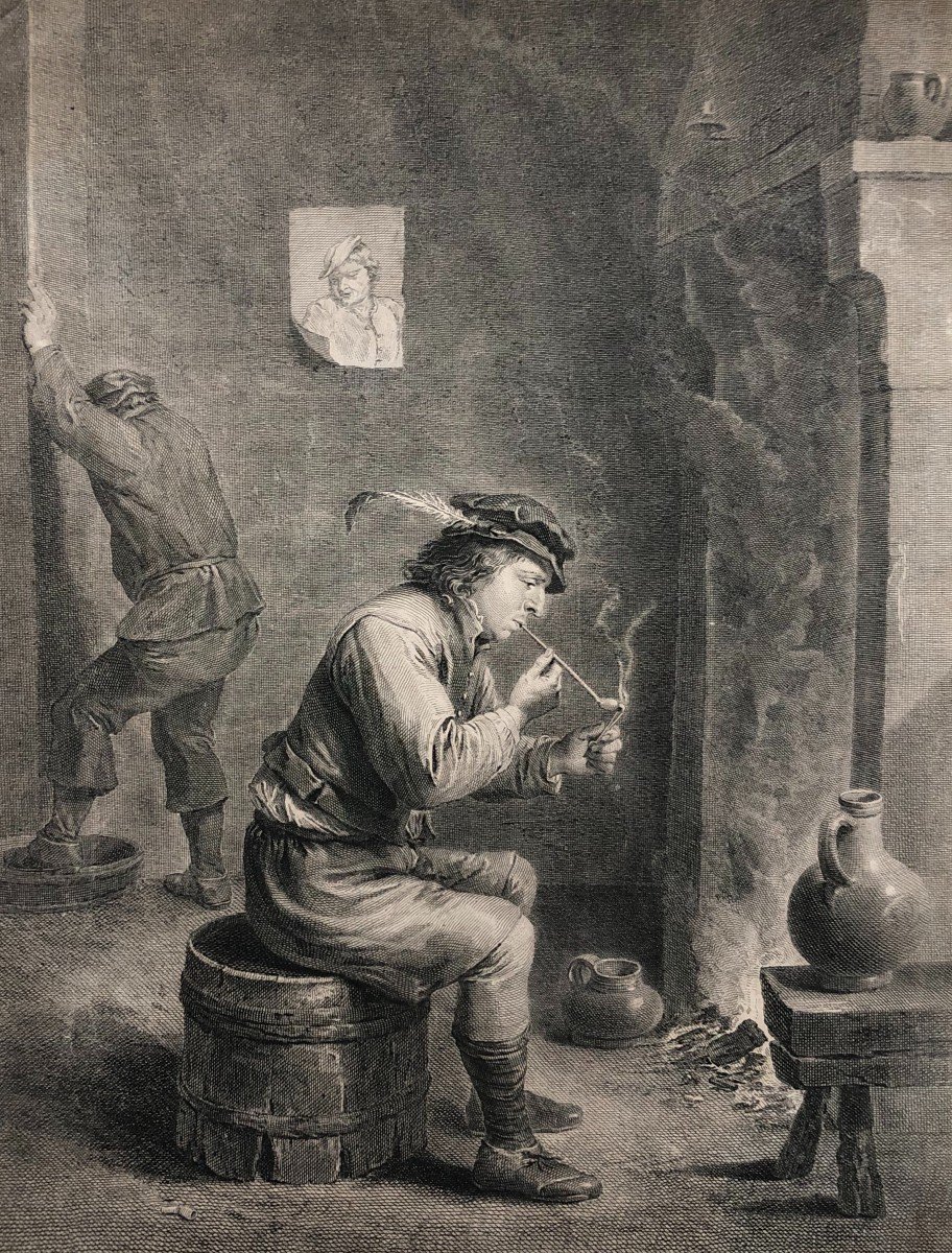 The Smoker, Engraving By Tardieu After Teniers