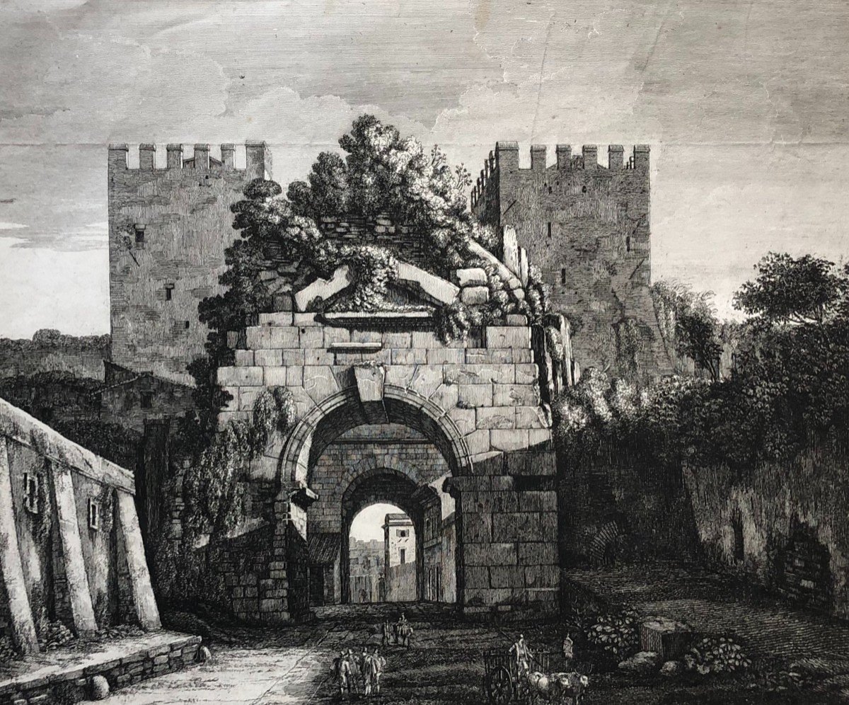 Arco Di Druso, E Porta Capena, Gravure Par Luigi Rossini 