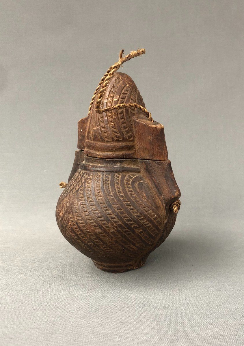 Wooden Container Or Gourd, Africa, Early 20th Century-photo-4