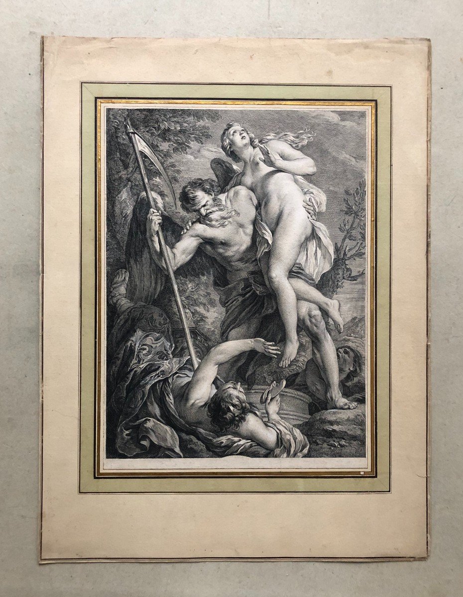 Abduction, Mythological Scene, 18th Century Engraving-photo-2