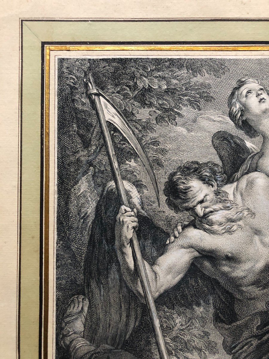 Abduction, Mythological Scene, 18th Century Engraving-photo-3