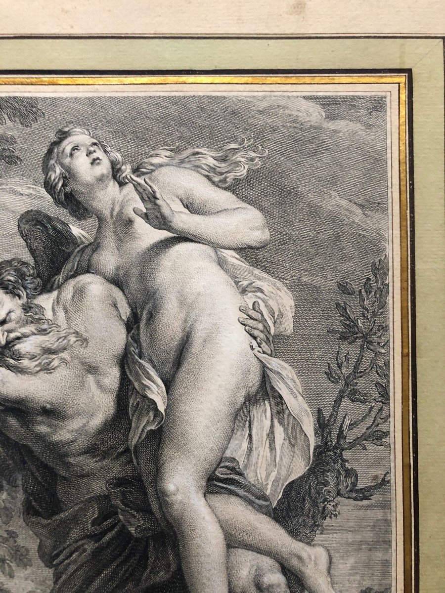 Abduction, Mythological Scene, 18th Century Engraving-photo-4