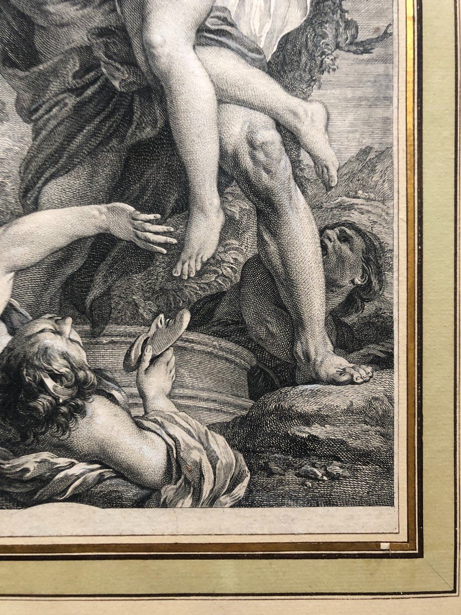 Abduction, Mythological Scene, 18th Century Engraving-photo-1