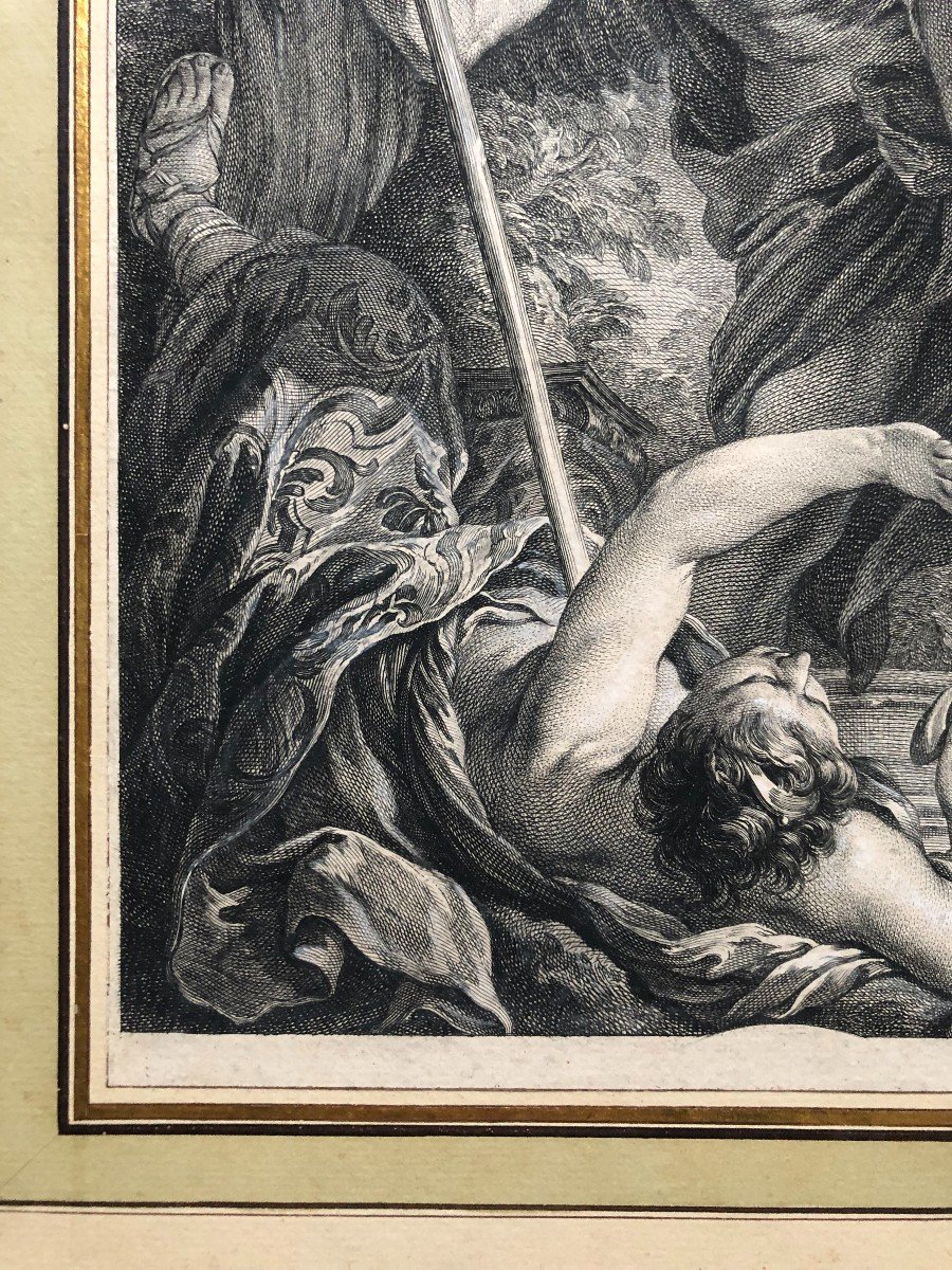 Abduction, Mythological Scene, 18th Century Engraving-photo-2