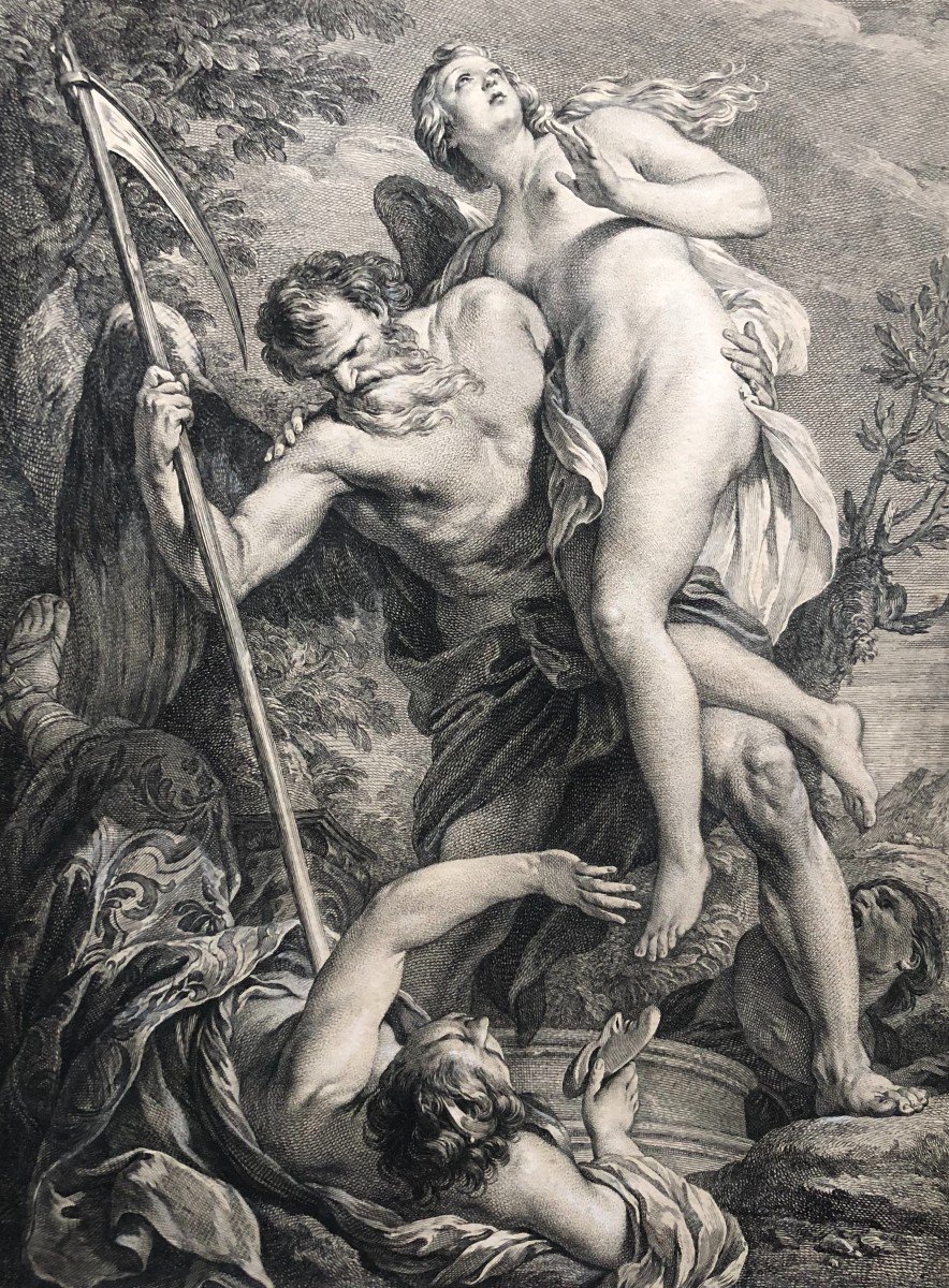 Abduction, Mythological Scene, 18th Century Engraving