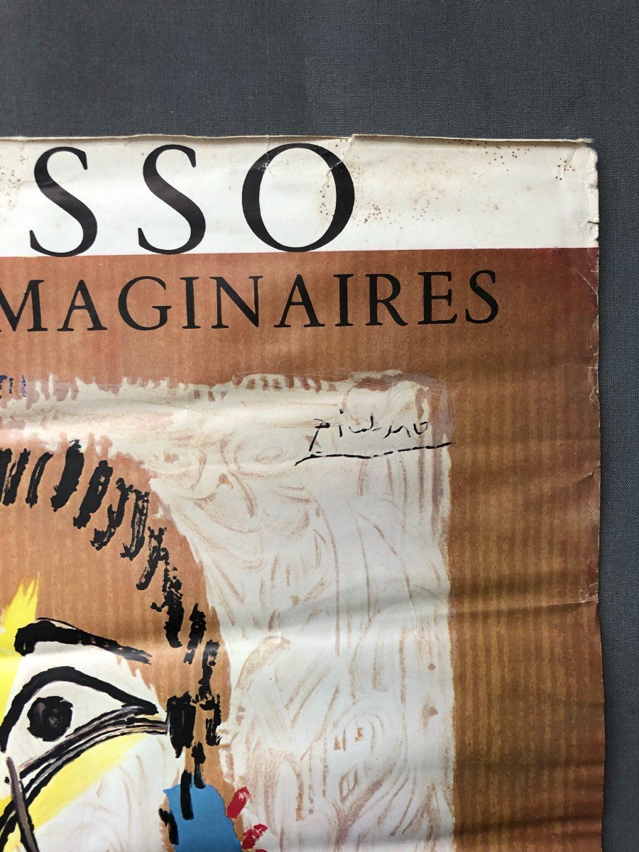 Picasso, Imaginary Portraits, Original Exhibition Poster, Vallauris-photo-3