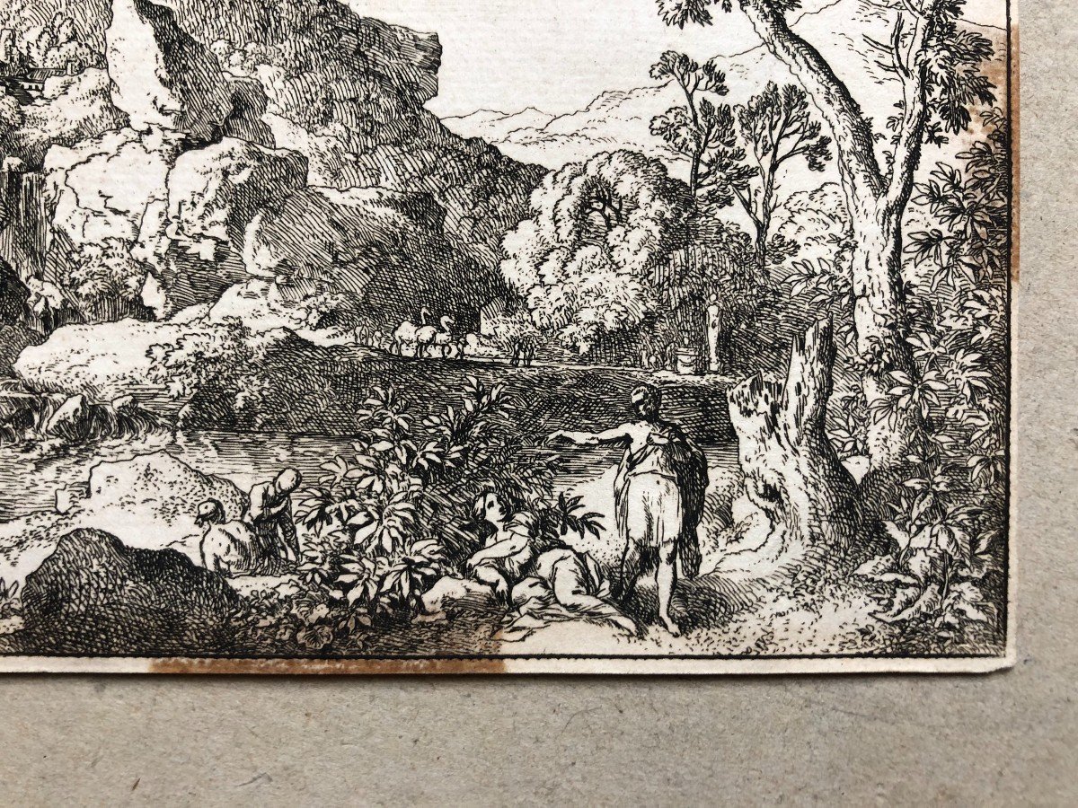 Christian Dietricy, Animated Landscape, 18th Century Engraving-photo-2