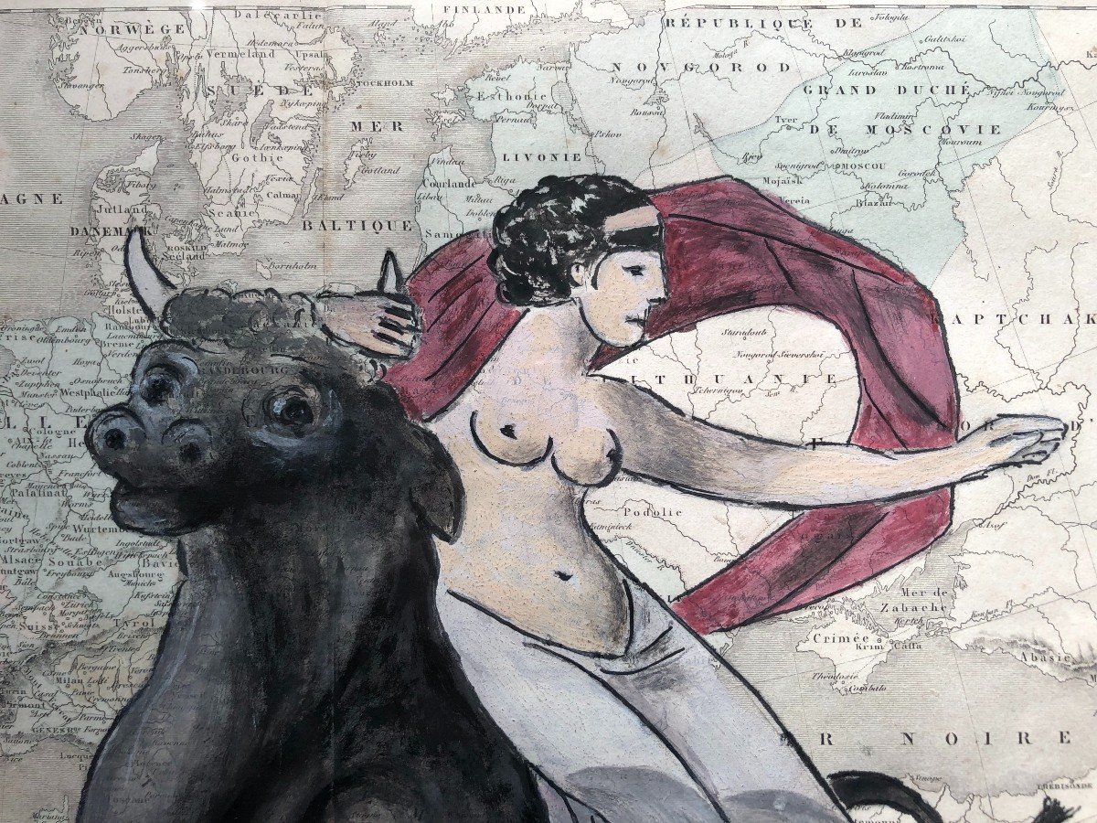 The Rape Of Europa, Ink And Gouache-photo-3