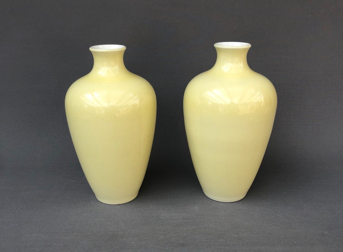 Paire De Vases En Porcelaine De Sèvres Datés 1910-photo-2