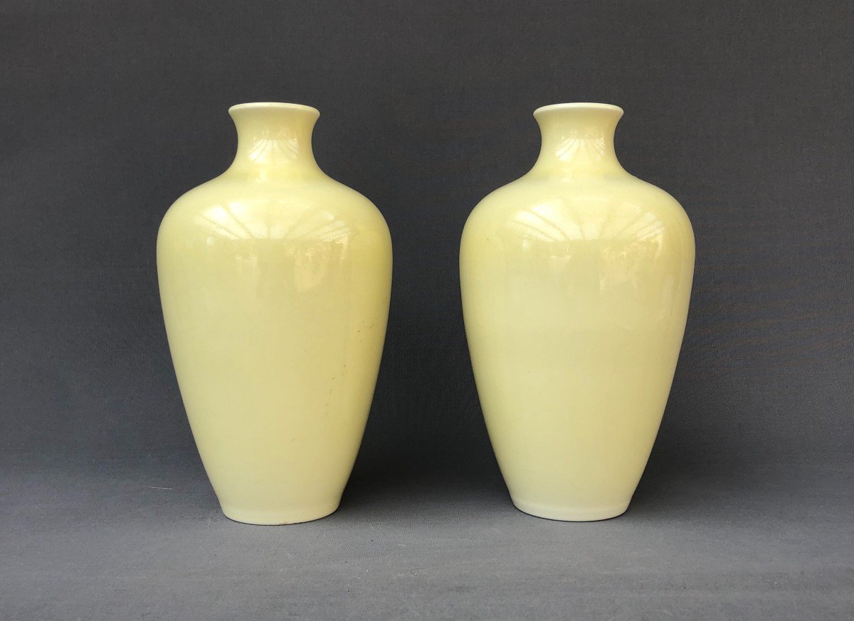 Paire De Vases En Porcelaine De Sèvres Datés 1910