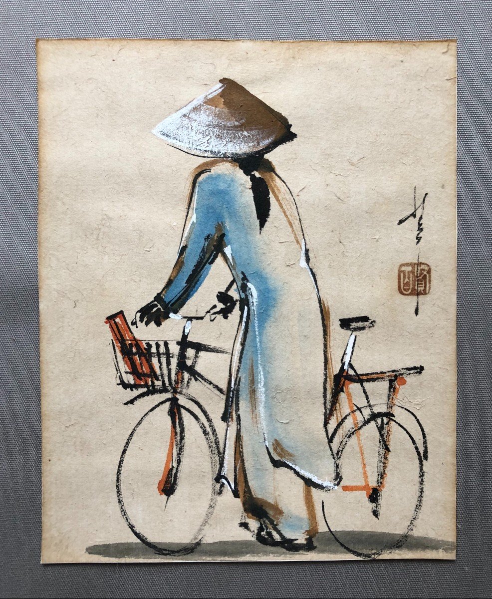 Woman On Bicycle, Vietnamese School