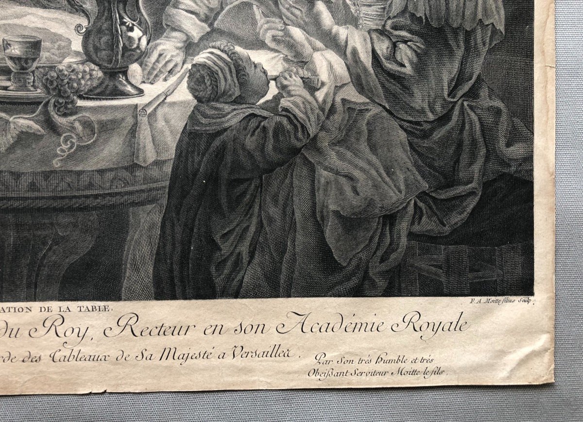 Recreation Of The Table, Engraving By Moitte After Jordans-photo-4